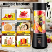 1 wireless portable electric juicer (400ml), juicing cup, vibrating screen, TYPE-C charging mini juicer (6-piece double cup), mu