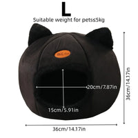 BOOTEELY Black New Deep Sleep Comfortable Winter Cat bed Small mat Basket Puppy House products Pet tent Comfortable Cave