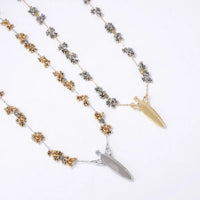 ZA Light Luxury Cold Wind Alloy Water Drop Pendant Unique Flower Chain Necklace Autumn and Winter Women's Models
