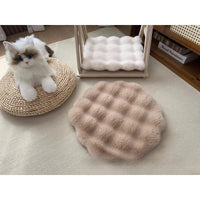 Rabbit Plush Cat Nest Cushion Doghouse Sleep Round Seat Cushion Pet Bed Sleep Wool Pad Autumn and Winter Warm Cat Floor Mat