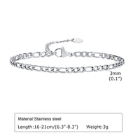 Women Chain Bracelet Silver Color, Stainless Steel Link Stackable Bracelets, Layered Fashion Accessories Gifts