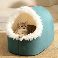 Pet House for Small Dog Cat Bed House Portable Enclosed Plush Pet Kitten Nest Winter Warm Soft Pet Cave Kennel Deep Sleep Sofa