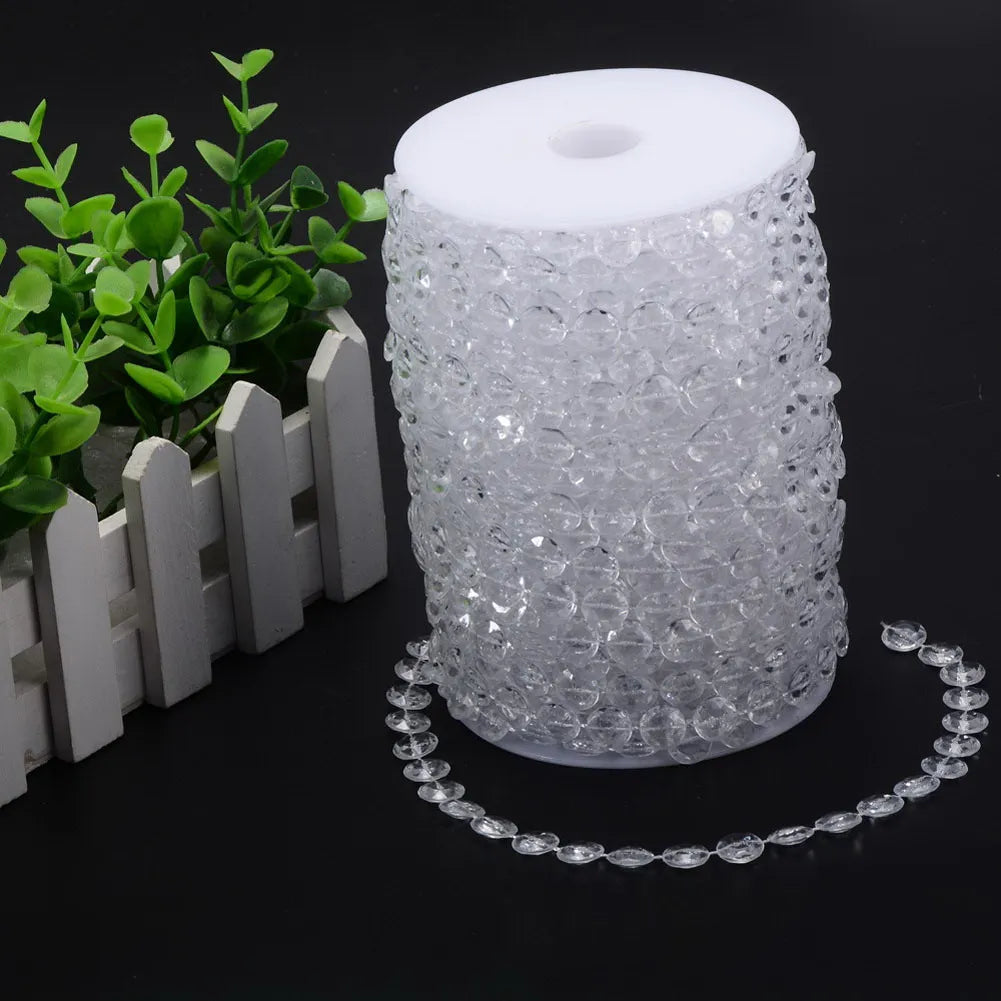 Bead Curtain String Portable Diamonds Chains Bead Curtain Creative Elegant Exquisite Fashion Transparent for Wedding Room Decor