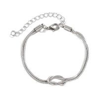 Love Knot Bracelets Gold Plated Dainty Snake Chain Couple Friendship Bracelet for Jewelry Gifts
