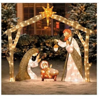 5.5 ft Lighted Outdoor Nativity Scene – Waterproof LED Christmas Yard Decor for Holiday and Seasonal Display