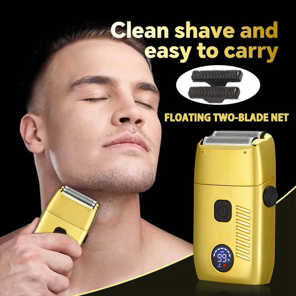 Electric Shaver for Men Waterproof Twin Blade Reciprocating Cordless Razor USB Rechargeable Shaving Machine Barber Trimmer