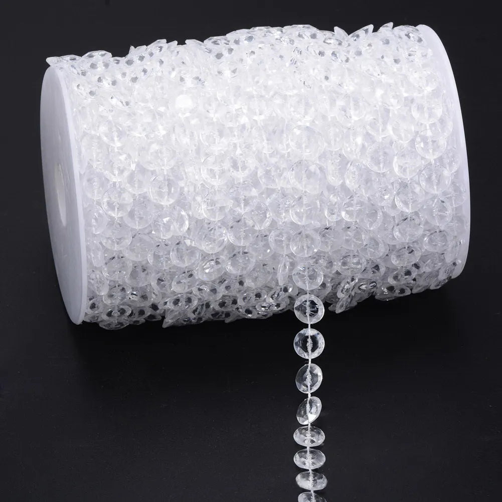 Bead Curtain String Portable Diamonds Chains Bead Curtain Creative Elegant Exquisite Fashion Transparent for Wedding Room Decor