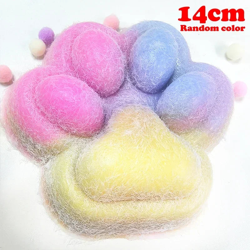 14cm Gradient Color Cat Paw Pinch Decompression Toy Squishy Fidget Extra Large Cat Paw Stress Relief Toy Slow Rebound Cat Claw