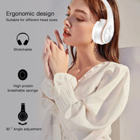 Stereo Wireless Headphones Bluetooth Headset with Mic SD Card Slot for Girls - Samsung Sport Style - 20 Hours Playtime