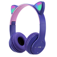 Gaming Headset Glow Light Bluetooth-Compatible Helmets Stereo Bass Over-Ear Headsets Cute Sports Headphones for Kids and Adult