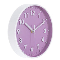 8 Inch Wall Clock 3D Number Quartz Battery Operated Silent Non-Ticking Round Wall Clocks for Office Bedroom Decorative Pink
