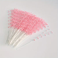 100Pcs/ Bag String Pearl Stick 4mm Pearl Flower Stem Wedding Pearl Bride Bouquet Party Decoration Flower Bead String