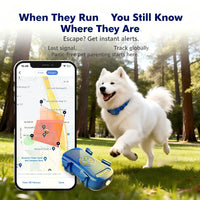 GPS Pet Tracker for Dogs Cats Real Time Tracking Unlimited Distance QR Code Anti-Lost Locator with SIM Subscription Required