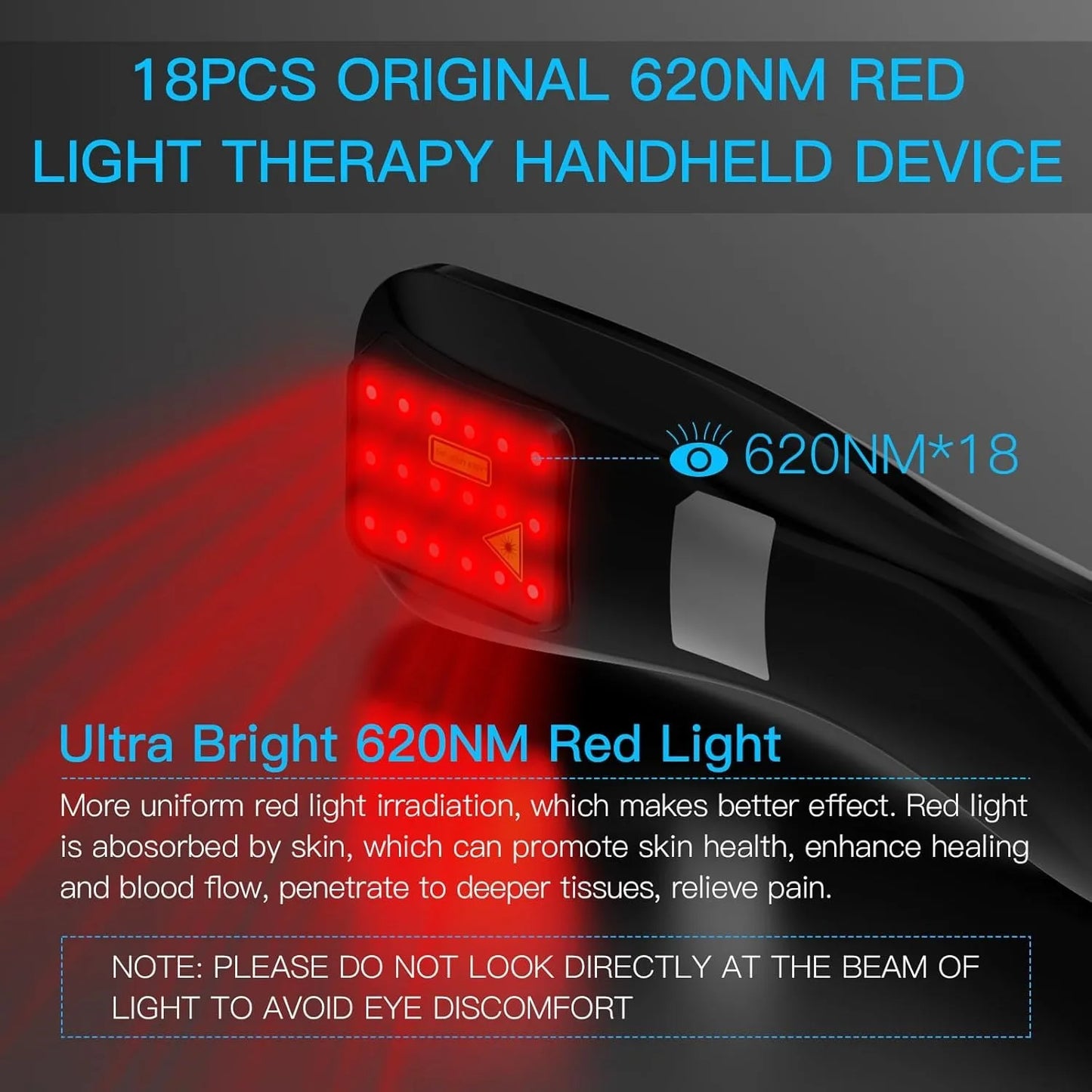 18x620nm Portable LLLT Therapy for Body Pain Relief, Deep Tissue Relieve Pain, Joint and Muscle Care, Body Fast Recovery