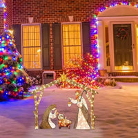 5.5 ft Lighted Outdoor Nativity Scene – Waterproof LED Christmas Yard Decor for Holiday and Seasonal Display