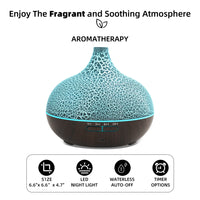 550ml Ultrasonic Humidifier with 7 Colors LED Lights Aromatherapy Essential Oil Diffuser  Water Tank