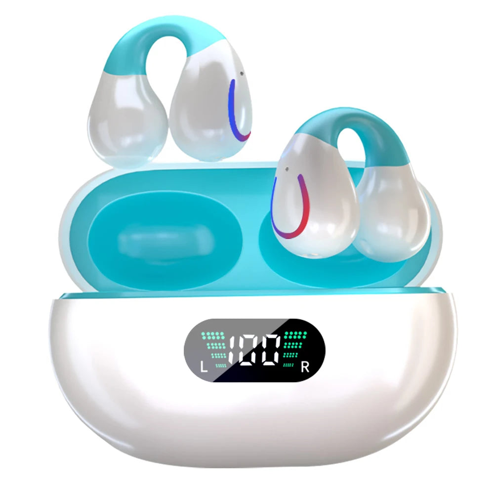 GREATWALL Wireless Bluetooth Earphones Earhook HIFI Headphones Stereo Sound Sports Headset HD Call Earbuds LED Digital Display