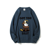 Got Too Silly Goose Graphic Cartoon Sweatshirt Urban Style Long Sleeve Streetwear Round Neck Top Sweater Boho Sweatshirt
