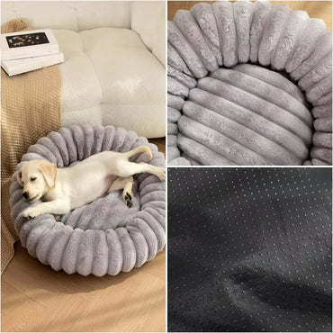 40-70cm Round Pet Bed for Dog Bed Super Soft Cat Bed Long Plush Dog House for Medium Dog House Winter Warm Sleeping