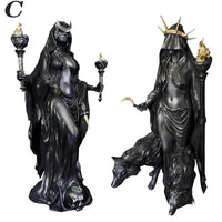 Hecate Nikripolos Sculpture | Night Witch & Underworld Light Messenger with Hounds Living Room Desktop Resin Crafts Ornaments