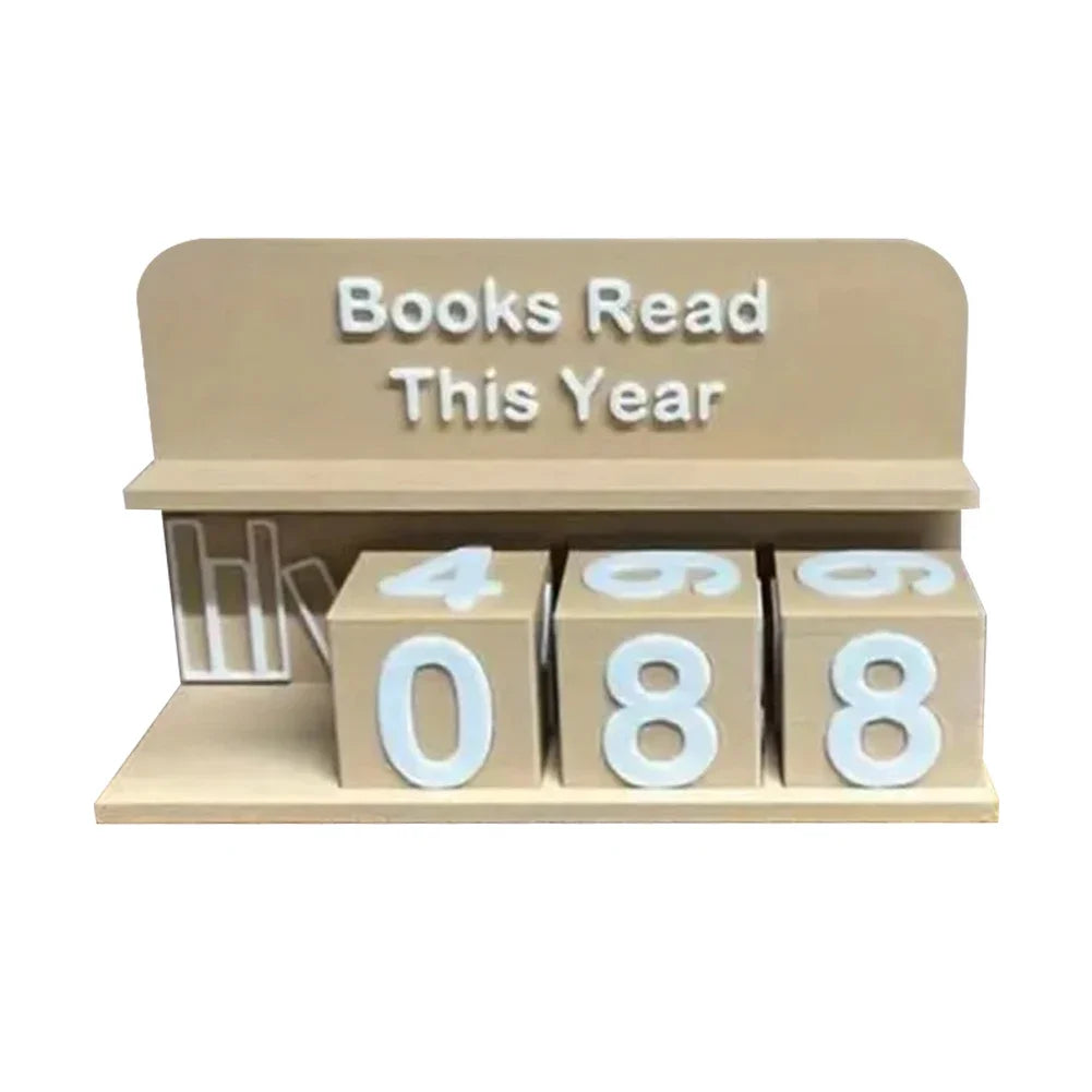 Books Read This Year Book Read Tracker 3D Printed Small Book Counter Wear Resist Library Decor Ornament Sign Up To 999 Books