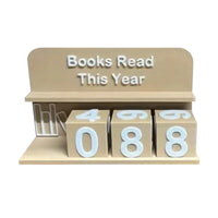 Books Read This Year Book Read Tracker 3D Printed Small Book Counter Wear Resist Library Decor Ornament Sign Up To 999 Books