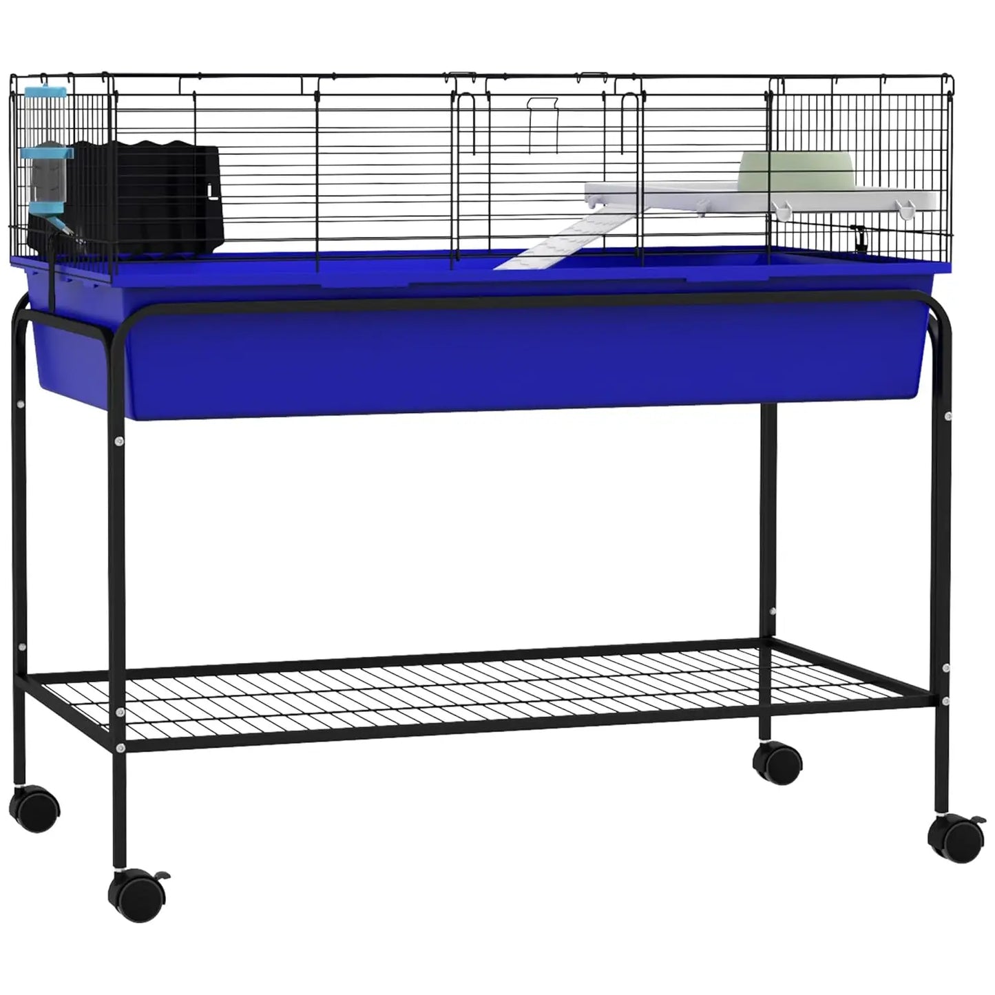 Two-Story Small Animal Cage Removable from Stand, Guinea Pig Cage with Shelf & Wheels, Pet Habitat for Hedgehog,, Customized