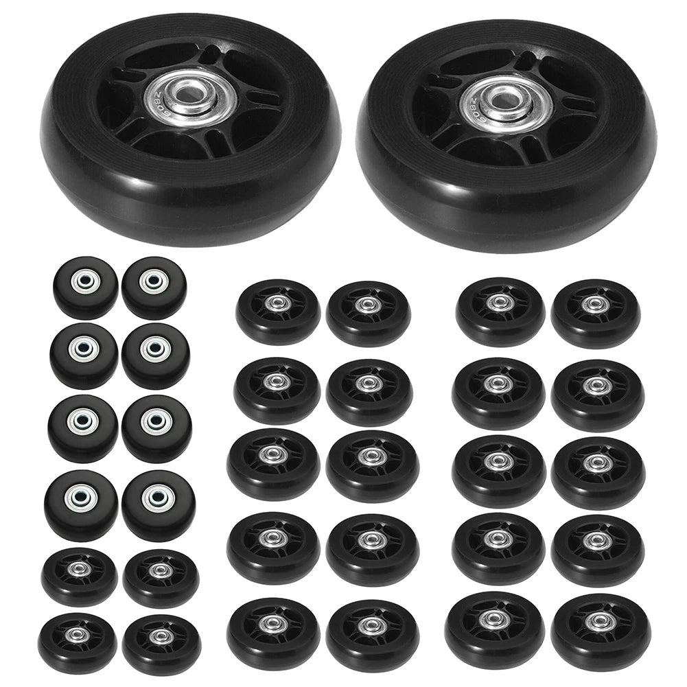 1 Pair Luggage Suitcase Replacement Wheels with Metal Bearings Axles Screw Rubber Casters Wear Resistant Deluxe Repair Tool