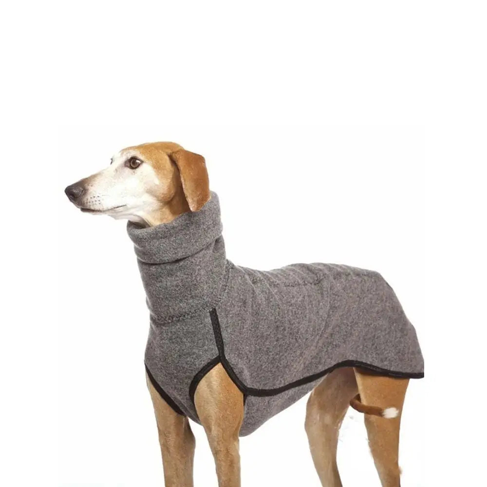 Greyhound Pitbull Winter Dog Coat - High Collar Warm Pet Hoodie, Harness Vest Integrated Thick Sweater Jacket for Large Dogs