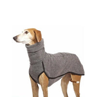 Greyhound Pitbull Winter Dog Coat - High Collar Warm Pet Hoodie, Harness Vest Integrated Thick Sweater Jacket for Large Dogs
