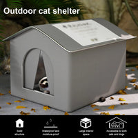 Feral Cat Shelter Weatherproof Stray Cat Shelter Feral Cat House for Winter Wild Animal Tent Bed for Small Dog Puppy Supplies