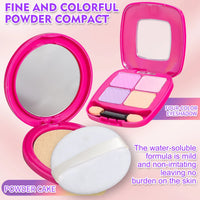 Kids Washable Makeup Kit for Girls - 28 PCS Real Makeup Set for Toddlers Children Princess Dress Up Toys for 3-12 Year Old Girls