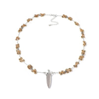 ZA Light Luxury Cold Wind Alloy Water Drop Pendant Unique Flower Chain Necklace Autumn and Winter Women's Models