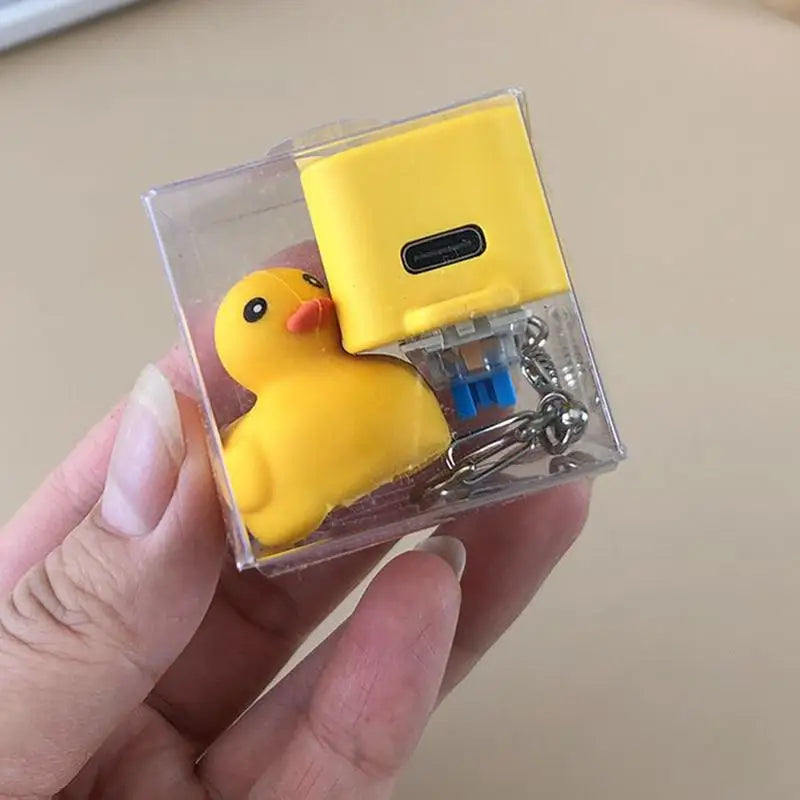 Cute Animal Toys Light Up Keychain Duck Toy Children Entertainment Accessories Finger Exercise Supplies For Nursery