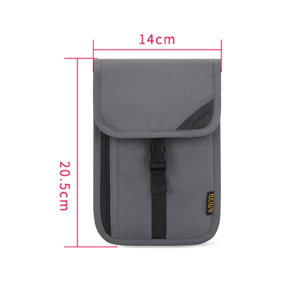 Waterproof Mini Travel Passport Holder Bag RFID ID Credit Card Neck Wallet Anti-theft Pouch Storage Organizer Crossbody Bags