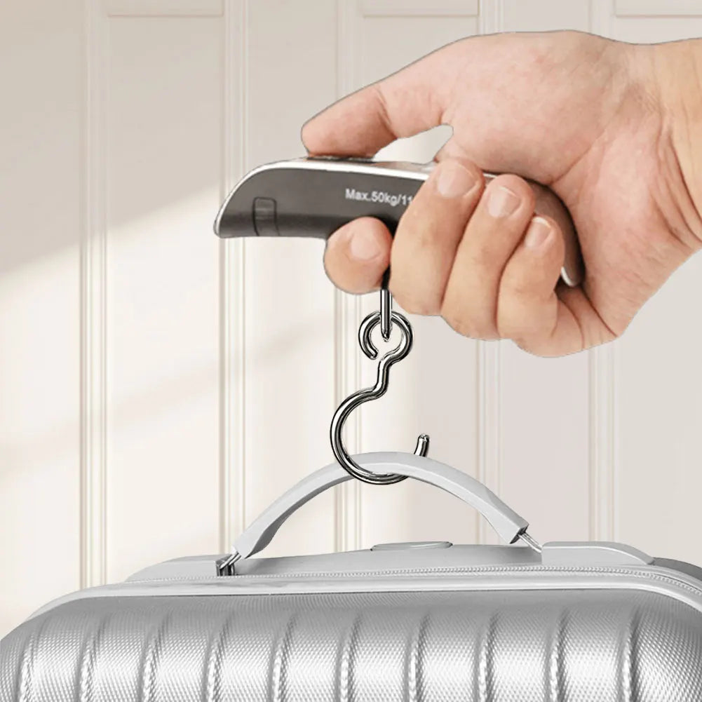 50kg/110lb Portable Digital Luggage Weight Scale LCD Display Balance Baggage Weight Tool Portable Suitcase Travel Weighs