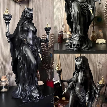 Hecate Nikripolos Sculpture | Night Witch & Underworld Light Messenger with Hounds Living Room Desktop Resin Crafts Ornaments