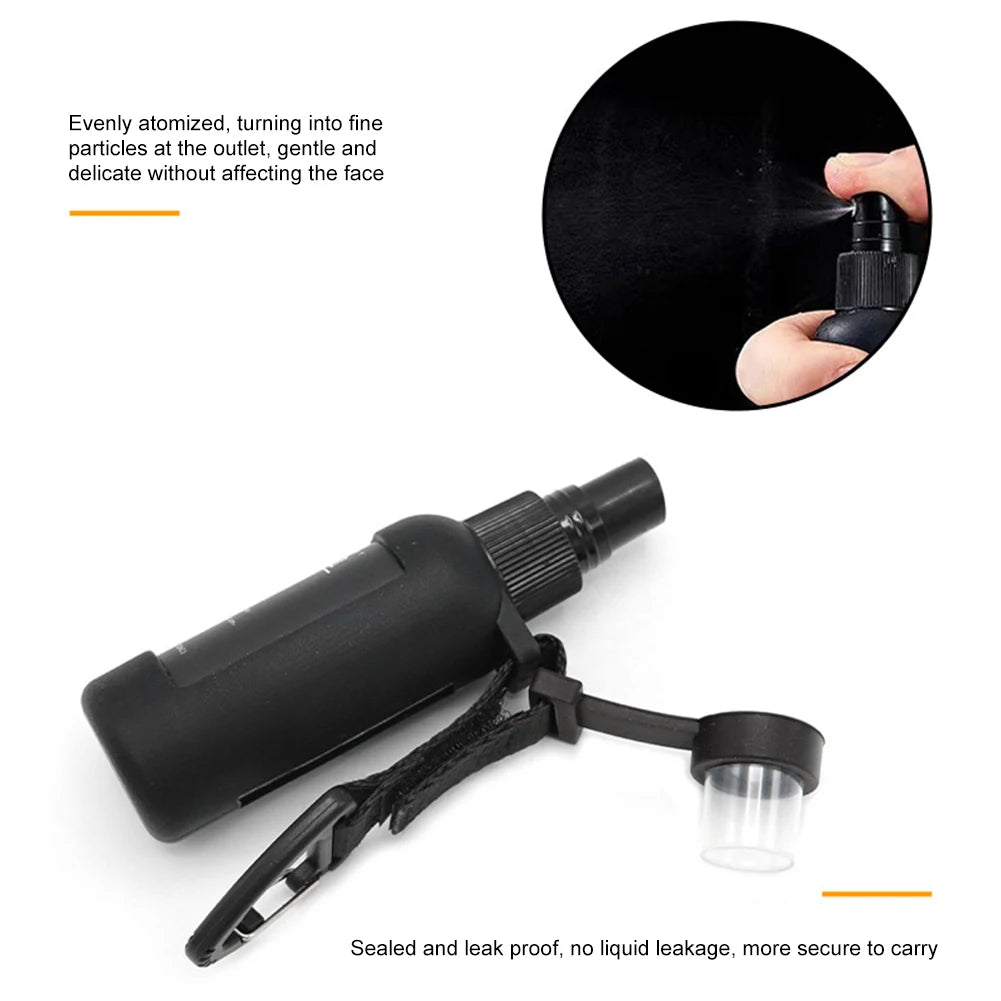 50ml Mini Fine Mist Spray BottlesTravel Bottle with Tactical Hook Strap Refillable Spray Bottle Alcohol Spray Bottle for Liquid