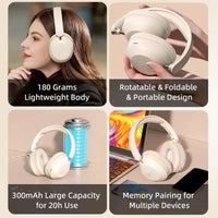 300mAh Wireless Bluetooth V5.3 Headset Eearphone With Mic Hands-free HIFI Stereo BT5.3 Over-Ear Headphone For Call And Music