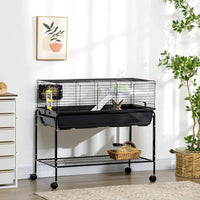 Two-Story Small Animal Cage Removable from Stand, Guinea Pig Cage with Shelf & Wheels, Pet Habitat for Hedgehog,, Customized