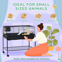 Two-Story Small Animal Cage Removable from Stand, Guinea Pig Cage with Shelf & Wheels, Pet Habitat for Hedgehog,, Customized