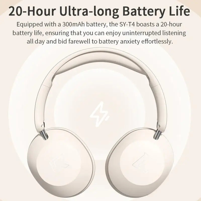300mAh Wireless Bluetooth V5.3 Headset Eearphone With Mic Hands-free HIFI Stereo BT5.3 Over-Ear Headphone For Call And Music