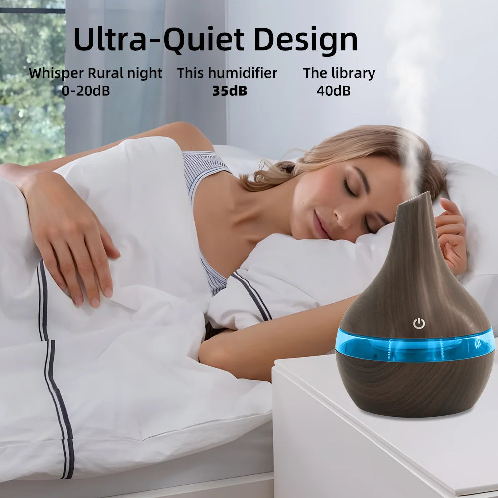 Smart Aromatherapy Humidifier with 7 Mood Lights & Remote - 300ml Large Capacity Diffuser With Silent Night Mode for Home/Office