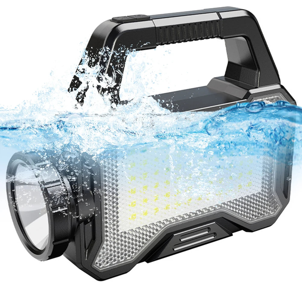 Solar Camping Lantern Long Range Outdoor Camping Searchlight Waterproof Powerful Solar Spotlight Super Bright for Hiking Fishing