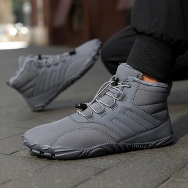 Winter Warm Running Barefoot Shoes Women Men Rubber High Ankle Boots Waterproof Non-Slip Breathable for Trekking Climbing