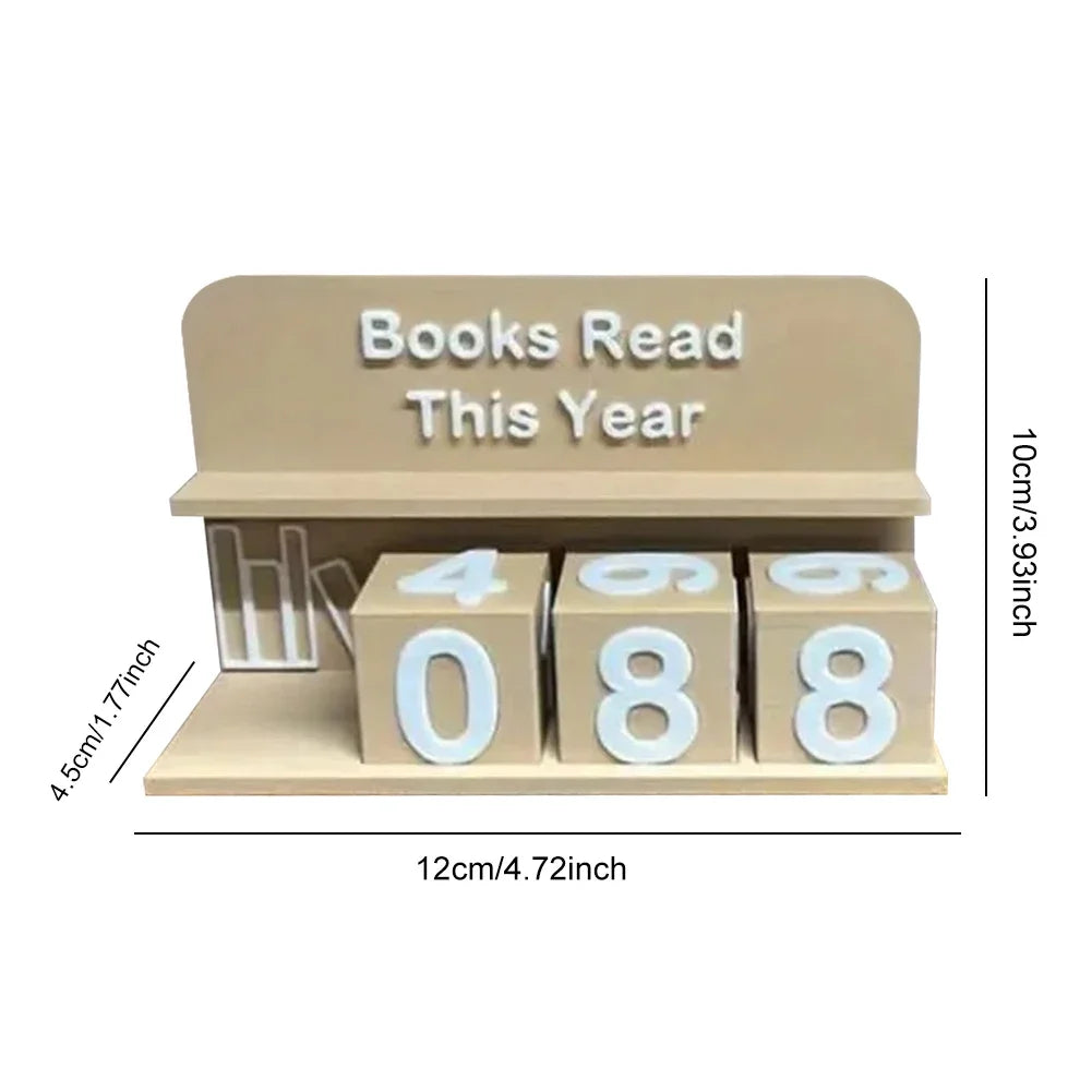 Books Read This Year Book Read Tracker 3D Printed Small Book Counter Wear Resist Library Decor Ornament Sign Up To 999 Books