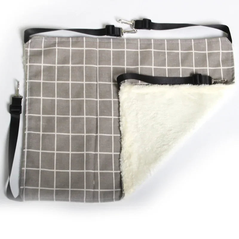 Cat Hanging Hammock with Adjustable Straps Double-Sided Pet Cage Hammock Hanging Bed Resting Sleepy Pad for Small Animals Pets