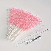 100Pcs/ Bag String Pearl Stick 4mm Pearl Flower Stem Wedding Pearl Bride Bouquet Party Decoration Flower Bead String