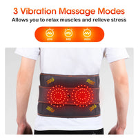 Infrared Heating Waist Massager Electric Belt Vibration USB Charge Red Light Hot Compress Lumbar Back Support Brace Relaxation