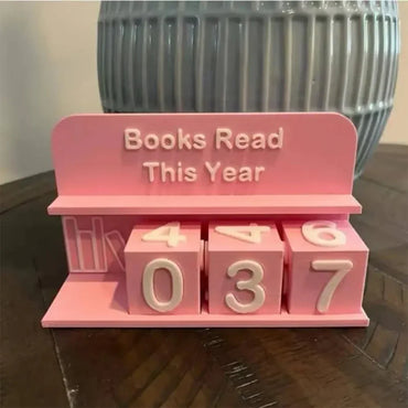 Books Read This Year Book Read Tracker 3D Printed Small Book Counter Wear Resist Library Decor Ornament Sign Up To 999 Books